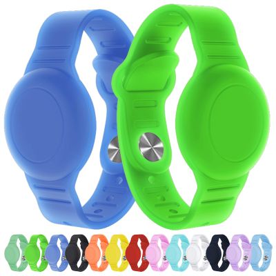 2 Pack Waterproof AirTag Bracelet for Kids, Hidden Silicone Wristband for AirTag, GPS Tracker Case for Air Tag Holder Strap Band for Child Toddler, Secure Anti-Loss Protection(Luminous)