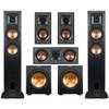 Klipsch Reference 5.2 Home Theater Pack with (2) R-26FA Floorstanding Speaker, (2) R-12SW Subwoofer, R-25C Center Channel Speaker and 2, R-41M Bookshelf Speaker, 2X R-12SW Subwoofers, Black view 1
