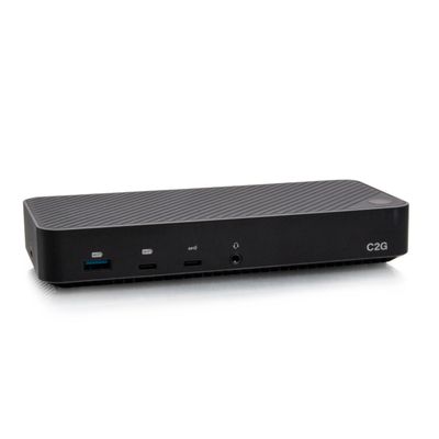 C2G USB-C 11-in-1 Hybrid DisplayLink and DP Alt Mode Triple 4K Docking Station with HDMI, DisplayPort, Ethernet, USB, 3.5mm Audio and Power Delivery up to 100W