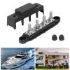 Bus Bar Heavy Duty Module, Low Resistance Power Distribution Busbar Box 4 Studs ABS Zinc Alloy Brass M8 48VDC 250A for Yacht (Black) view 4