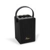 Fuse Andle Vintage Retro Bluetooth Speaker with Vegan Leather Handle | Portable Speaker with Smartphone Connection | USB & AUX Input | Stylish Black Wood Exterior view 1