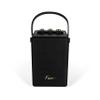 Fuse Andle Vintage Retro Bluetooth Speaker with Vegan Leather Handle | Portable Speaker with Smartphone Connection | USB & AUX Input | Stylish Black Wood Exterior view 3