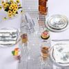 durony 169 Pieces 70s 80s Disco Party Supplies, Severs 24 Silver Disco Ball Dinnerware Include Plates Cups Cocktail Napkins Plastic Cutlery Table Runner for Bachelorette Birthday Party view 4