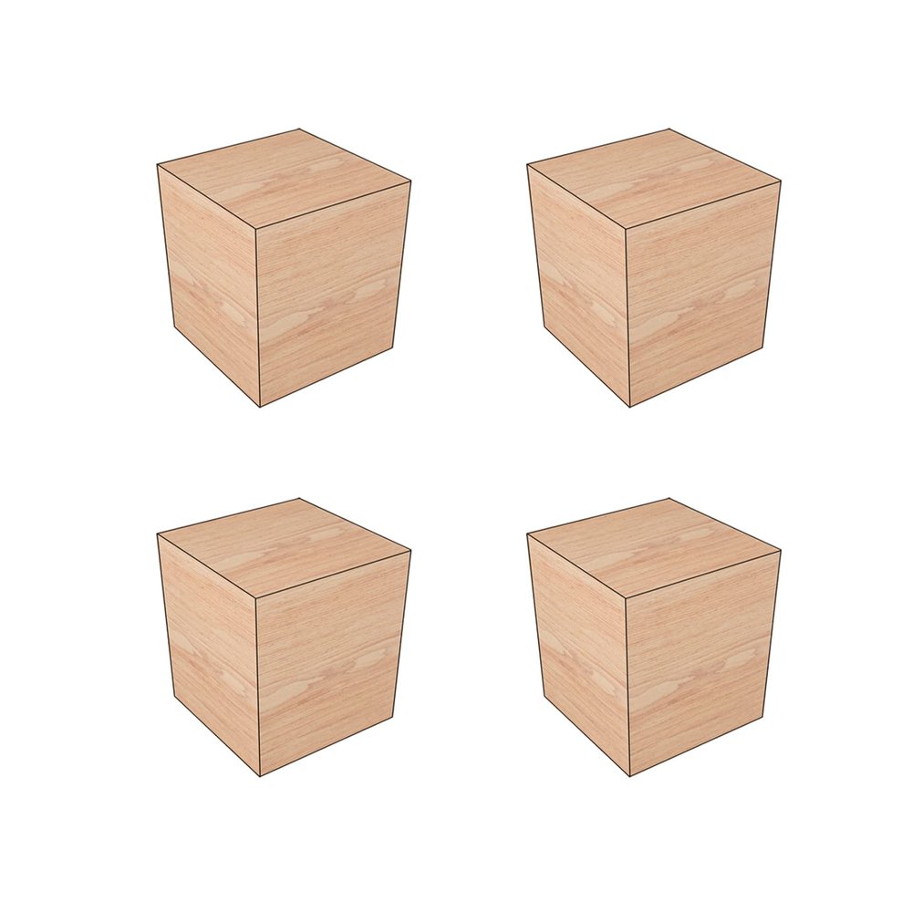 4 Pack Solid Wood Furniture Legs, Natural Square Wood Furniture Risers, Wooden Extenders for Tables, Sofas, Armchairs, Cabinets (5x5x5cm,5 cm Taller)