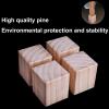 4 Pack Solid Wood Furniture Legs, Natural Square Wood Furniture Risers, Wooden Extenders for Tables, Sofas, Armchairs, Cabinets (5x5x5cm,5 cm Taller) view 4