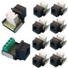 10 RJ11 CAT3 Telephone Socket adapters Model 110 IDC 6P4C Connector modules (IDCRJ11, Black) view 1