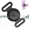Airtag Dog Collar Holder Compatible with Apple AirTag, Silicone Waterproof Air Tag Case for Collar, Anti-Lost AirTag Holder for Pet Cat GPS Tracker (Black) view 1