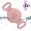 Waterproof AirTag Collar Holder Compatible with Apple AirTag, Silicone Waterproof AirTag Case for Collar, Anti-Lost AirTag Holder for Pet Cat Dog GPS Tracker (Pink) view 1