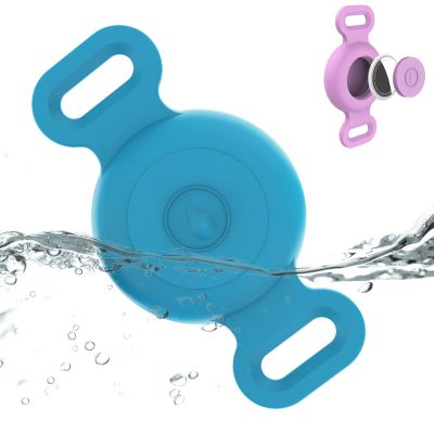 Airtag Collar Holder Compatible with Apple AirTag, Silicone Waterproof Air Tag Case for Pet Collar, Anti-Lost AirTag Holder for Cat Dog GPS Tracker (Blue)