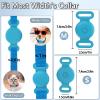 Airtag Collar Holder Compatible with Apple AirTag, Silicone Waterproof Air Tag Case for Pet Collar, Anti-Lost AirTag Holder for Cat Dog GPS Tracker (Blue) view 2