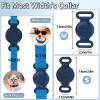 Airtag Collar Holder Compatible with Apple AirTag, Silicone Waterproof Air Tag Case for Pet Collar, Anti-Lost AirTag Holder for Cat Dog GPS Tracker (Navy) view 2
