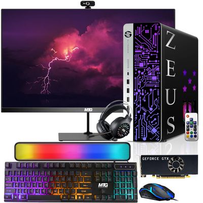 HP G3 Gaming Desktop PC, Intel Core i7 6th Gen, GTX 1050 TI 4GB GDDR5, 16GB RAM, 512GB SSD, 22 Inch Monitor, RGB Kit, Windows 11 (Renewed)