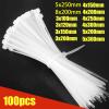 HIDIZ 100pcs/bag Cable Tie Self-Locking Plastic Nylon Tie White Organiser Fasten Cable Wire Cable Zip Ties (Color : 3x150mm) view 3
