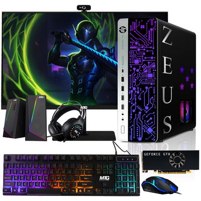 HP G3 Gaming Desktop PC, Intel i7 6th Gen, GTX 1050 TI 4GB GDDR5, 16GB RAM, 256GB SSD + 1TB HDD 24 Inch Monitor, RGB Front Panel 385 Patterns, RGB Kit, Windows 11 (Renewed)