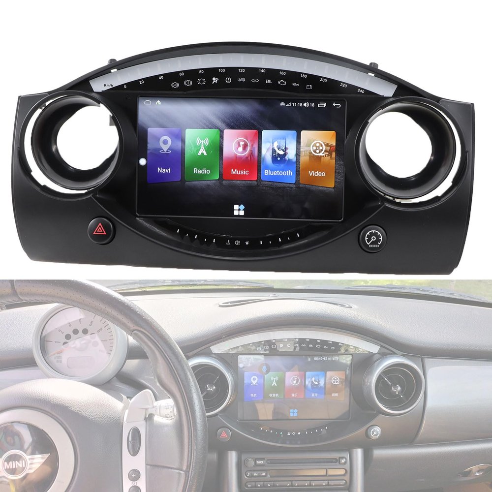 9" Car Radio for BMW Mini Hatch Convertible R50 R52 R53 2004 2005 2006 Upgrade CarPlay& Android Auto Multimedia Audio Stereo GPS Navigation HD Touch Screen Carplay Head Unit