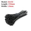 HIDIZ Self-Locking Plastic Nylon Cable Ties 100 5x300 Cable Ties Fastening and Locking 3x200 Industrial Cable Ties (Color : 3X150 Width 1.8mm) view 2