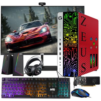 TechMagnet HP G3 Gaming Desktop PC, Intel Core i7 6th Gen, GT 1030 2GB DDR5, 16GB RAM, 1TB SSD + 4TB HDD, 27-Inch 165hz Gaming Monitor, RGB Kit, Windows 11 Pro (Renewed)