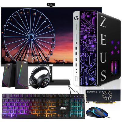 HP G3 Gaming Desktop PC, Intel i7 6th Gen, GTX 1050 TI 4GB GDDR5, 16GB RAM, 512GB SSD, 22 Inch Monitor, RGB Front Panel 385 Patterns, RGB Kit, Windows 11 (Renewed)