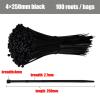 HIDIZ Self-Locking Plastic 100pcs 5X300 Cable Tie Fastening Lock up 3X200 Cable Tie Zipper Wrapping Belt Nylon Cable Tie (Color : 4x250mm) view 2