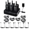 Retevis RT68 Walkie Talkie(6 Pack) with Earpiece(12 Pack),Portable FRS Two-Way Radio Rechargeable,with 6 Way Multi Unit Charger,Hands Free,Long Range,in-Ear and Earhook 2 Pin Walkie Talkie Earpiece view 1