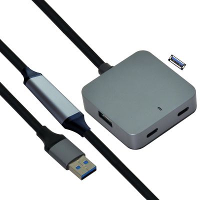 Value USB3.2 Gen1 Hub w. Extension Cable, 2xA + 2X C, 10m, W128947167 (Cable, 2xA + 2X C, 10m)