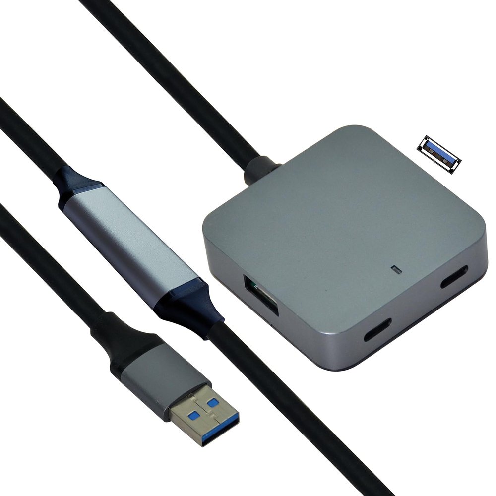 Value USB3.2 Gen1 Hub w. Extension Cable, 2xA + 2X C, 10m, W128947167 (Cable, 2xA + 2X C, 10m)