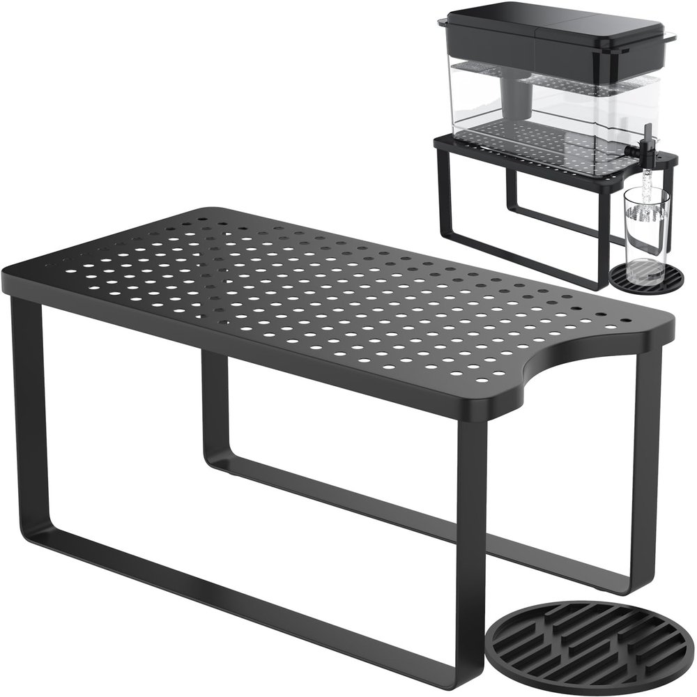 Water Filter Dispenser Stand with Drip Tray - 7.9''W x 14.9''D x 7''H, Metal Stand Designed for Brita Filter, Compatible with Zero Water, PUR, Waterdrop etc.