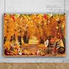 10x6.5ft Vinyl Fall Forest Photography Backdrop Autumn Maple Leaves Frinedsgiving Background Thanksgiving Pumpkin Woodland Tree Farm Harvest Banner Baby Shower Party Decor Photo Booth Props view 1