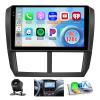 4G+128G Car Radio for 2008-2012 Subaru Forester Impreza WRX STI,9'' Incell Screen Full Touchscreen Stereo Android 15 Wireless CarPlay Android Auto 32-EQ BT FM RDS GPS WiFi SWC AHD Backup Camera view 1