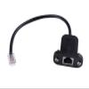 EVURU 25cm Rj12 6p6c Telephone Female Socket to Male Adapter Jumper LAN Network Ethernet Bulkhead Panel Mount Extension Cable view 1