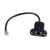 EVURU 25cm Rj12 6p6c Telephone Female Socket to Male Adapter Jumper LAN Network Ethernet Bulkhead Panel Mount Extension Cable view 2