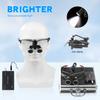 EUSONYSU 3.5X Loupe Binocular Magnifier 5W Spotlight Head Light with Two Type Clips Aluminium Alloy Case (Black) view 2