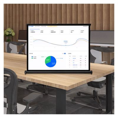 BYZOM Table Folding Projection Screen, Portable Projector Screen Pull Down for Office/Conference/School Use, Home Theater Movies Screens, Protect Child Eyes (Color : 16:9, Size : 40inch)