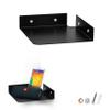 8" Metal Corner Wall Mount Shelf for Baby Monitors, Security Cameras, Sonos Speaker, Also For Wif Routers, Decor, Plants, Router, Photos, Kitchen, Bathroom, Cable Box & More, Universal (Black) view 1