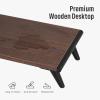 loukin Monitor Stand Riser for Desk, 22.4" x 8.3" Larger Computer Stand for Laptop, PC, Printer, Sturdy Desktop Computer Shelf with Non-Skid Rubber, Home Office (Brown) view 4
