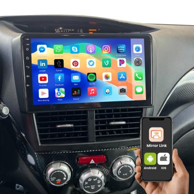 Android 15 Car Stereo for Subaru Forester Impreza WRX STI 2008 2009 2010 2011 2012, 9 inch 1+32G Touchscreen Car Radio with Mirror Link GPS WiFi Bluetooth FM RDS Radio Hands-Free, Backup Camera Mic