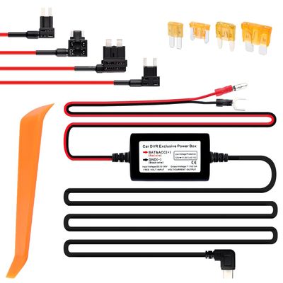 9.68Ft USB C Dash Cam Hardwire Kit - 12V-30V to 5V 2.5A Car Dash Camera Charger Power Supply+4pcs 16AMG Car Fuse Tap&4PCS 5A Blade Fuse for Dash Camera(Type-C USB)