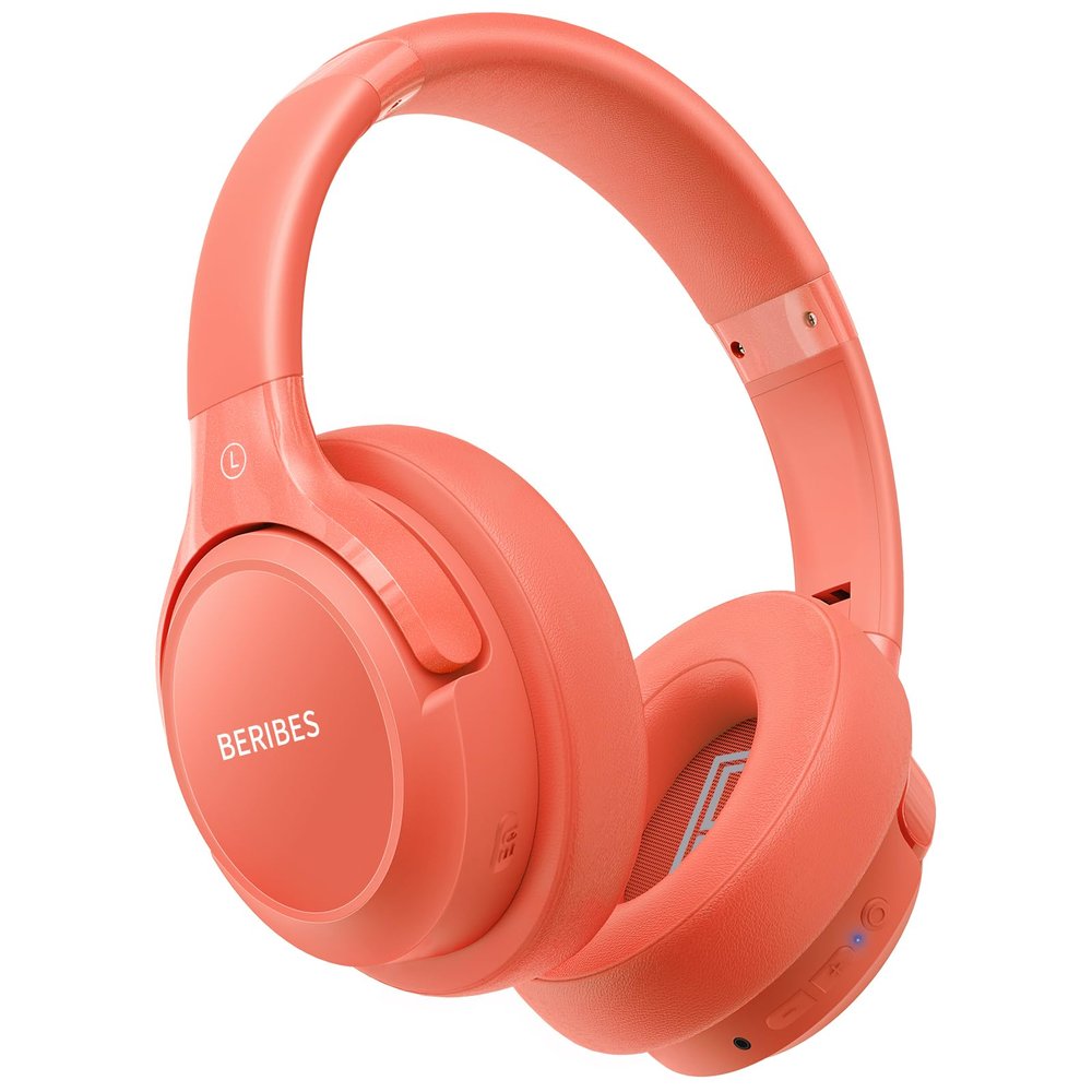 BERIBES Bluetooth Headphones Over Ear, 65H Playtime and 6 EQ Music Modes Wireless Headphones with Microphone, HiFi Stereo Foldable Lightweight Headsets, Deep Bass for Home Office Cellphone PC Ect.