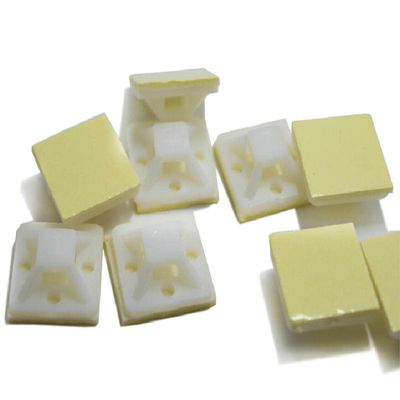 100pcs 20x20mm Plastic Mounts Self Adhesive Backed Cable Management Tie Mounts