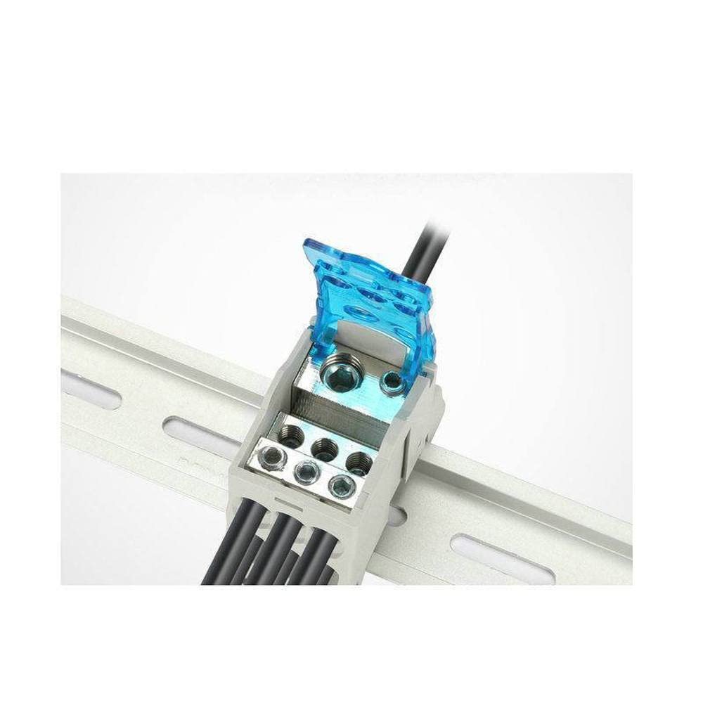 160A Din Rail 1 in Many Output Terminal Block for Distribution Box Universal Power Junction Box Electric Wire Connector UKK160A