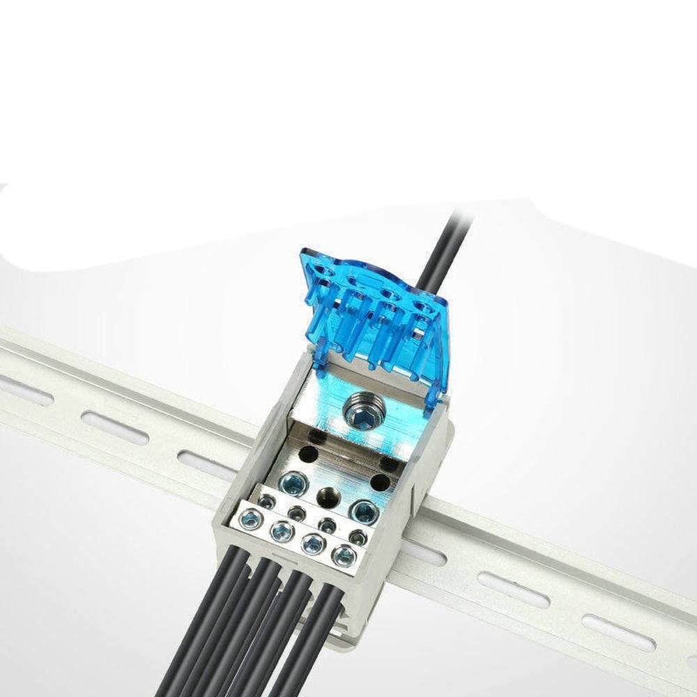 250A Din Rail 1 in Many Output Terminal Block for Distribution Box Universal Power Junction Box Electric Wire Connector UKK250A
