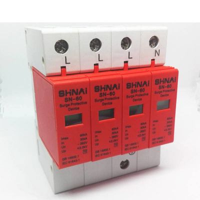 SPD 30KA-60KA 4P Surge Arrester Protection Device Electric House Surge Protector D ~385V AC