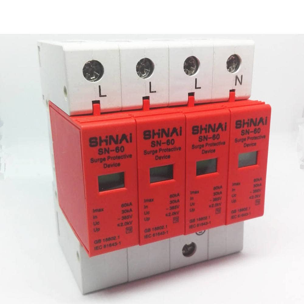 SPD 30KA-60KA 4P Surge Arrester Protection Device Electric House Surge Protector D ~385V AC