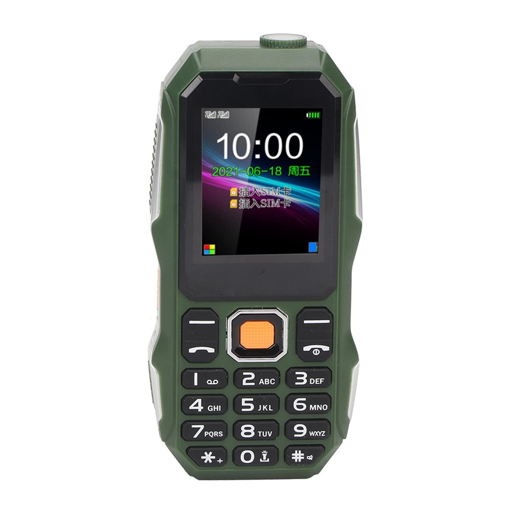 2G Unlocked Rugged Big Phone, Factory Unlocked Phone Seniors Cell Phone with 1.8in Screen BT Connection FM Radio 9 Family Number Large Speaker 5800mAh Batery for Seniors Kids (OD