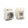 EU Din Rail Mount Power Socket 2 Pins Extention Distribution Box 10-16A 250V Modular Socket for Switchgear view 1