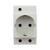 EU Din Rail Mount Power Socket 2 Pins Extention Distribution Box 10-16A 250V Modular Socket for Switchgear view 3