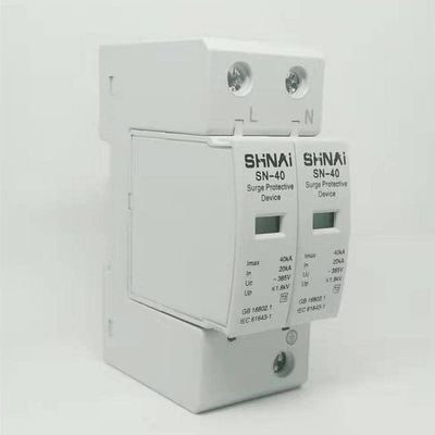 SPD 20KA - 40KA 2P Surge Arrester Protection Device Electric House Surge Protector C ~385V AC