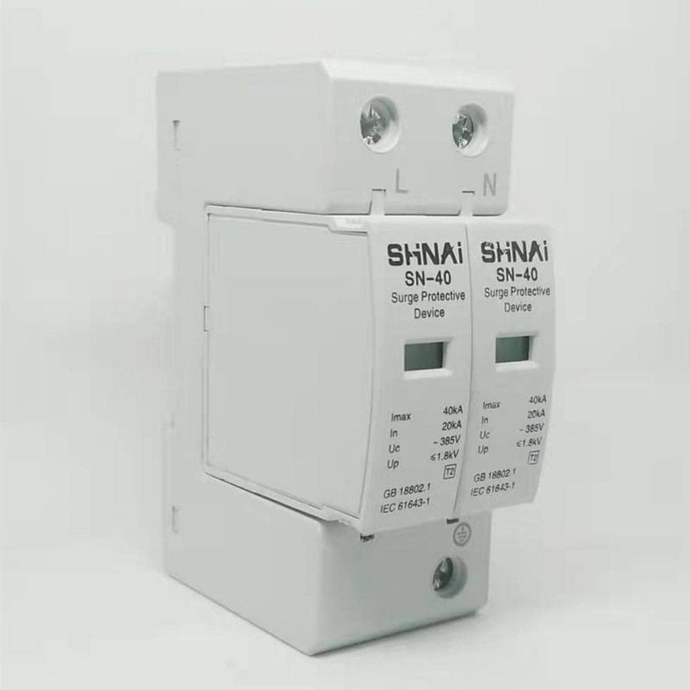 SPD 20KA - 40KA 2P Surge Arrester Protection Device Electric House Surge Protector C ~385V AC