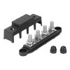 4 Position Bus Bar, Low Resistance Terminal Distribution Block M10 Studs 48V 250A for Automobile RV Yacht (Black) view 1