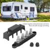 4 Position Bus Bar, Low Resistance Terminal Distribution Block M10 Studs 48V 250A for Automobile RV Yacht (Black) view 2
